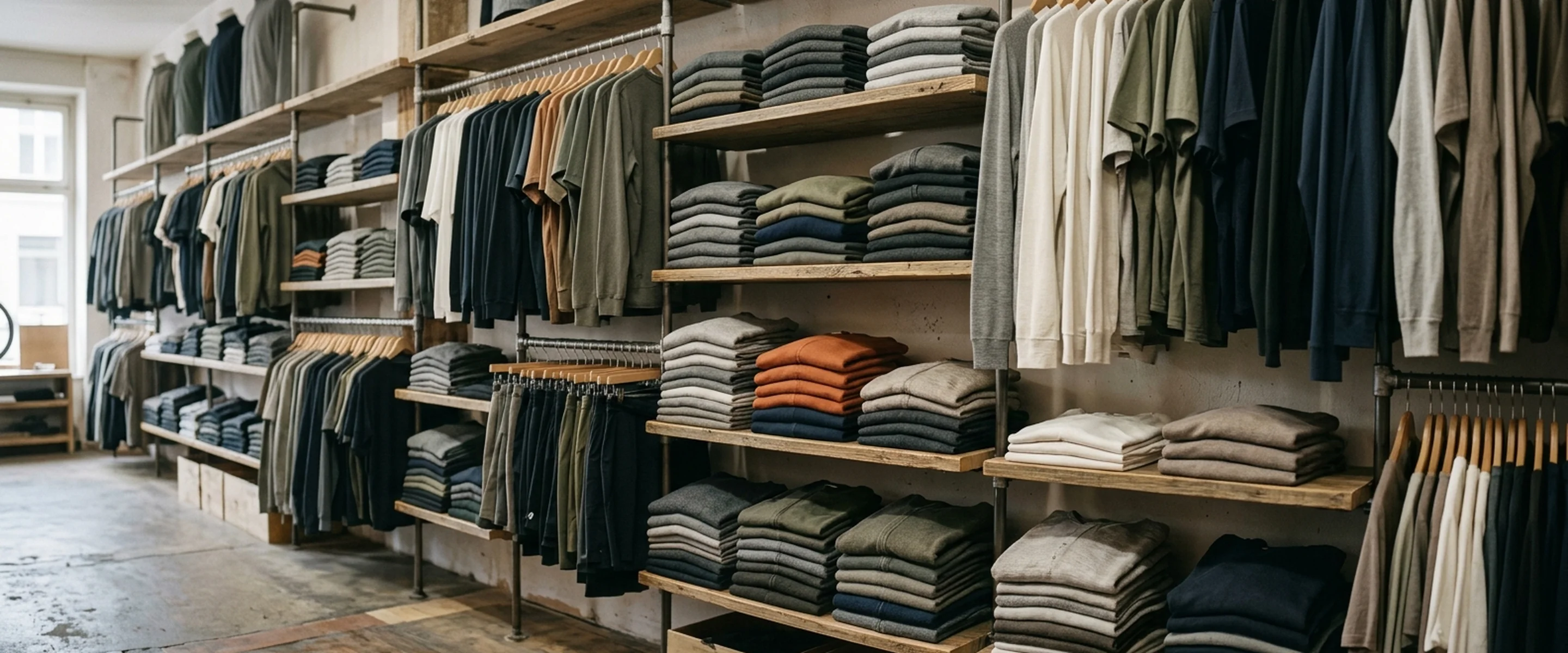 A retail shelf holding both wholesale stock and a house-brand SKU