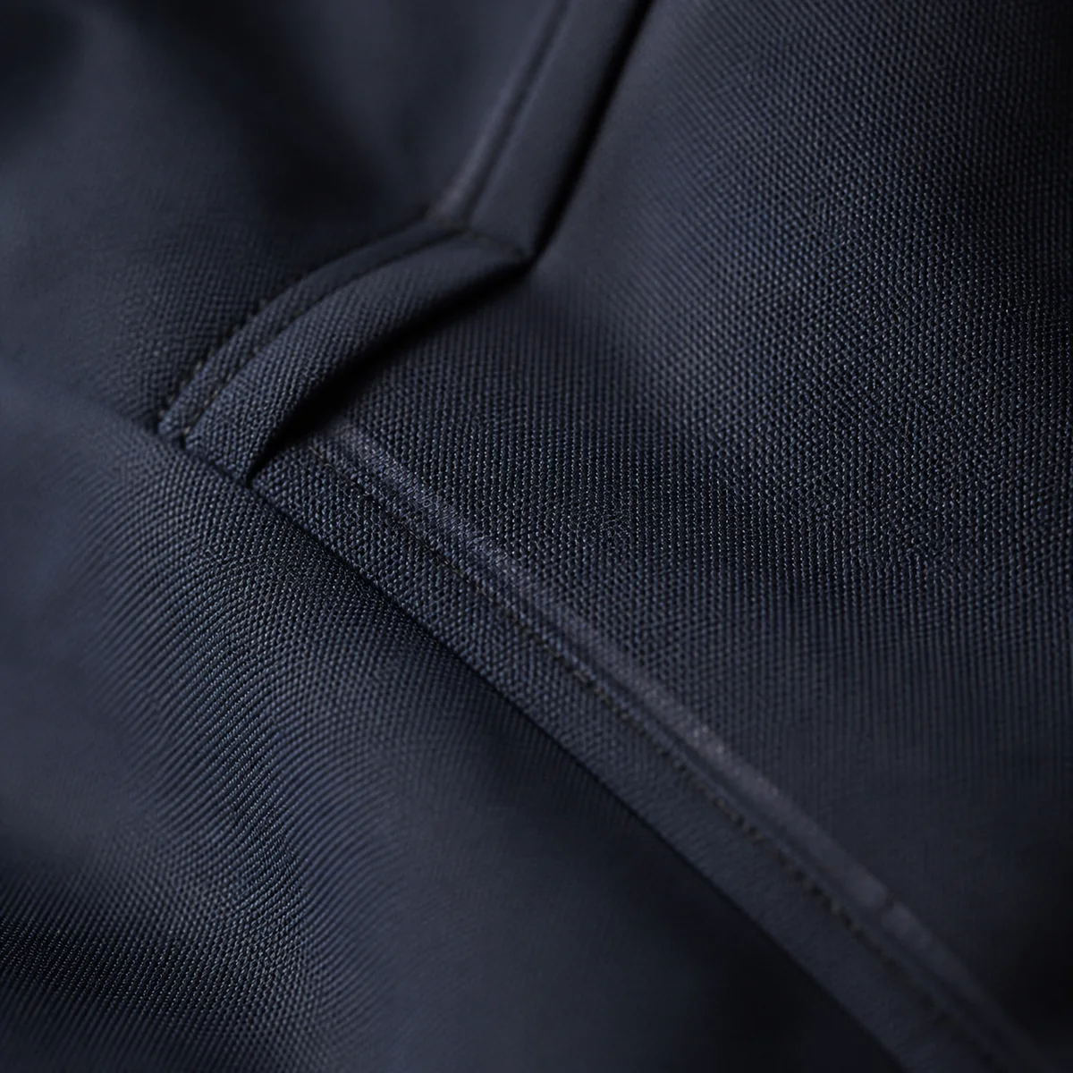 Commuter jacket fabric in ordinary daylight, reflective panel not visibly different