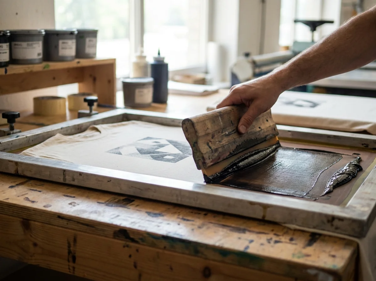 Screen printing on fabric