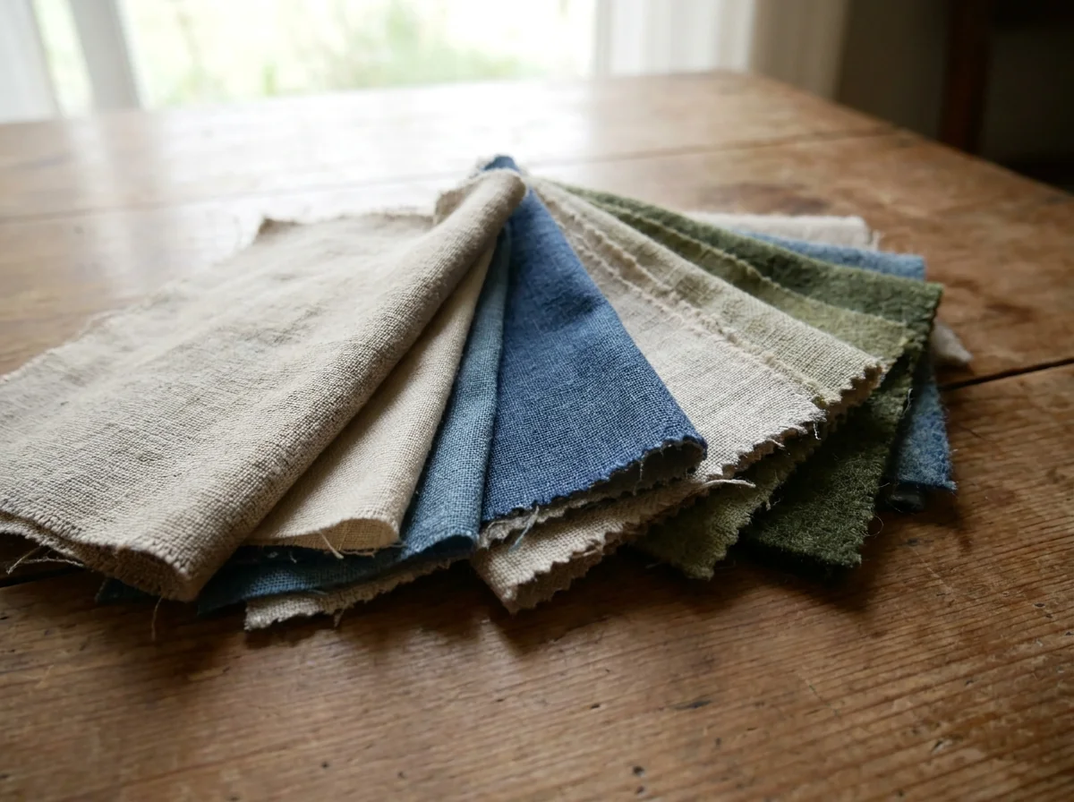 A set of fabric swatches
