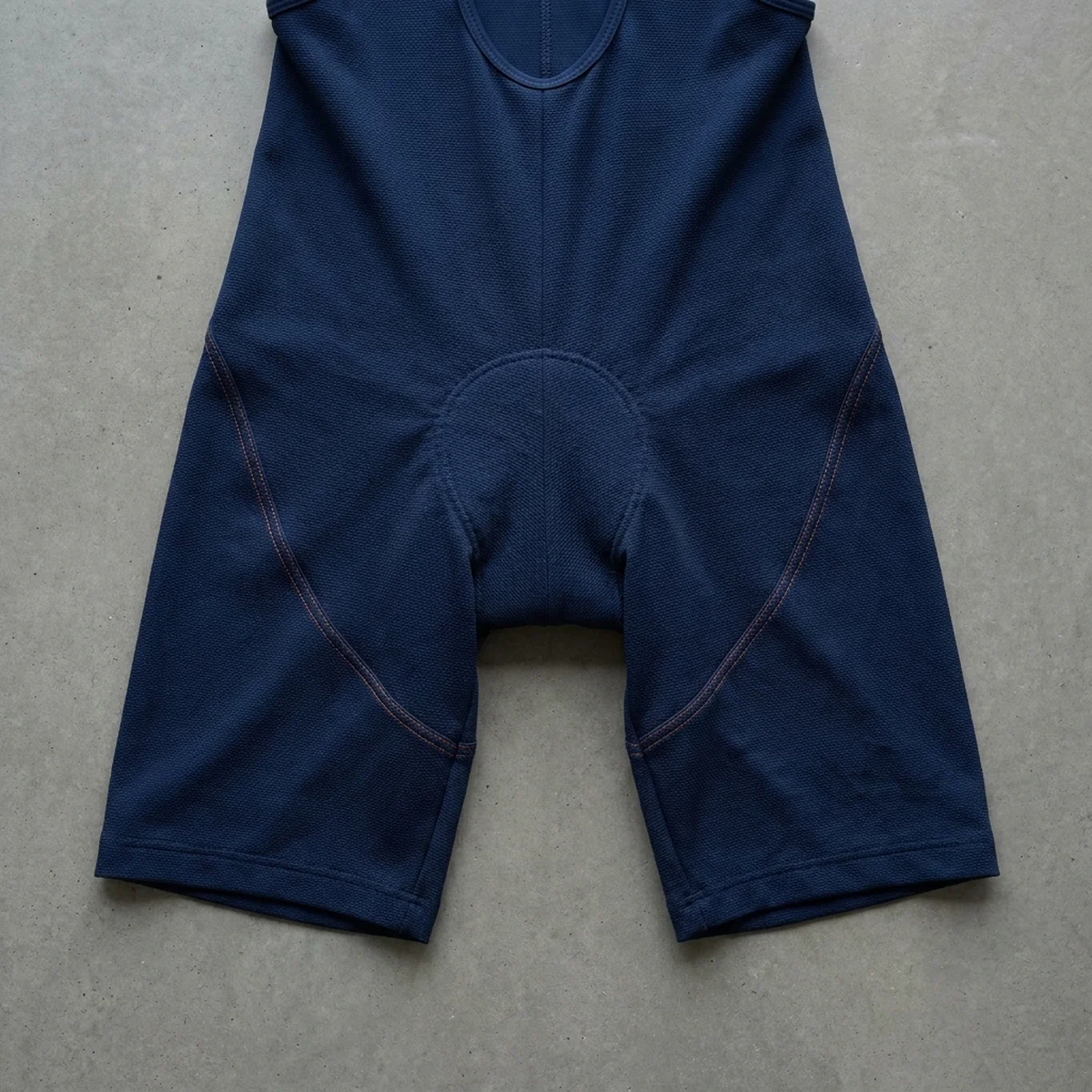 Development sample showing garment-side seam placement around the contact area