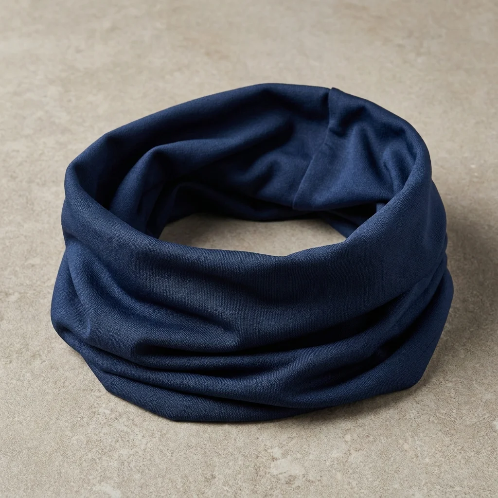 Navy neck gaiter, rolled