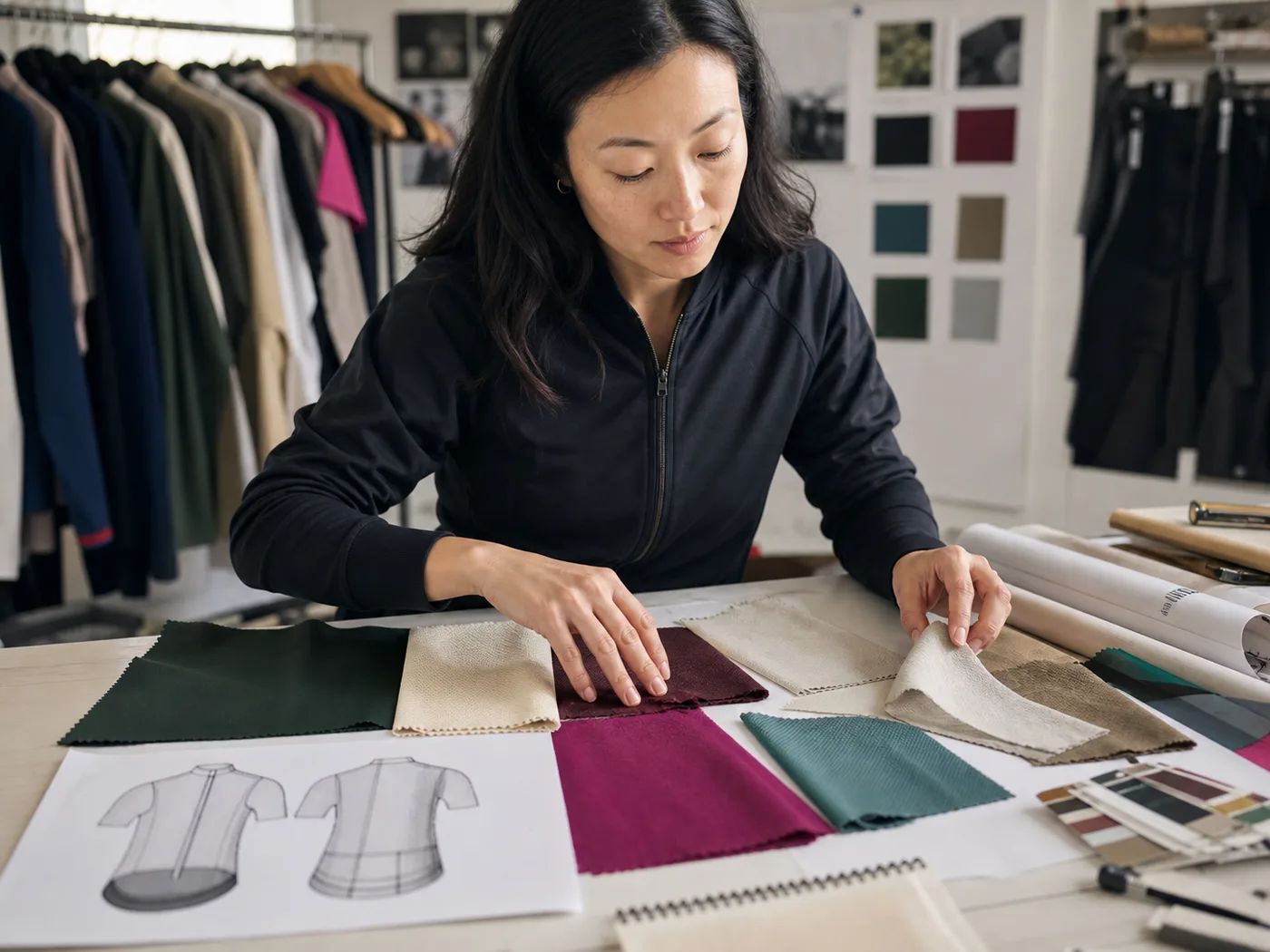 Fabric swatches representing multiple colorway choices