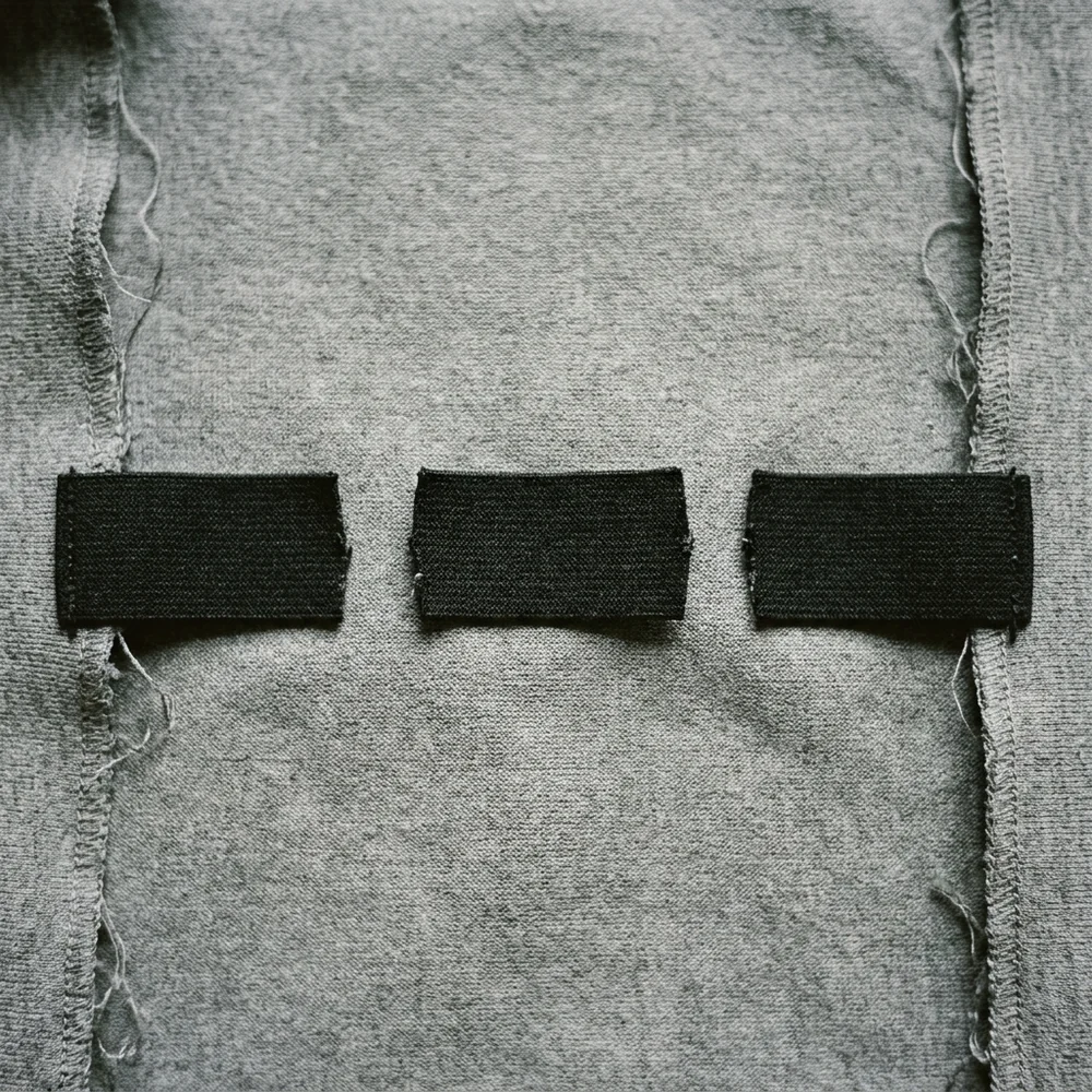 Structure card: yarn cones showing what the body cloth is built from