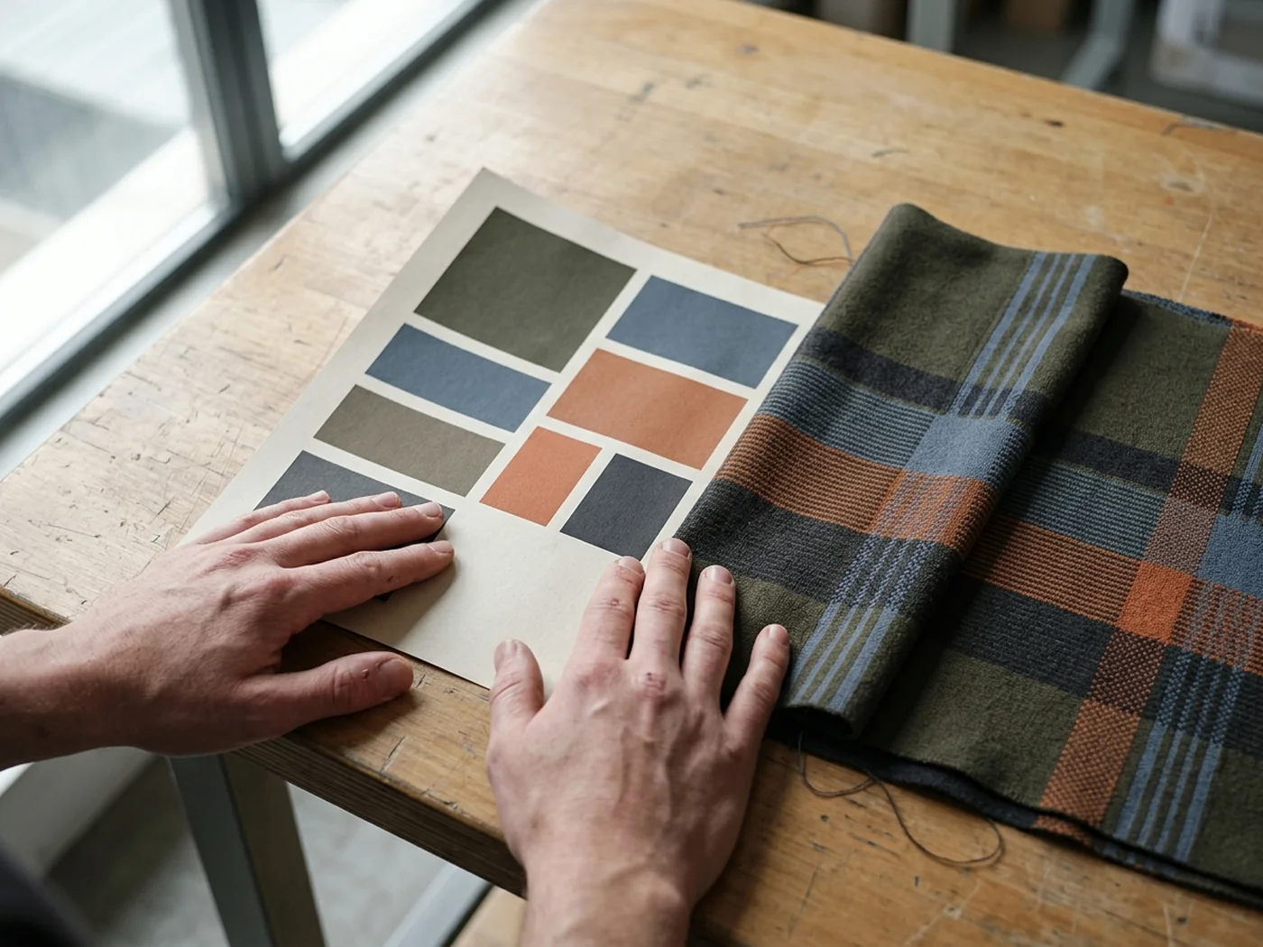 A printed graphic being checked against its artwork before a production run