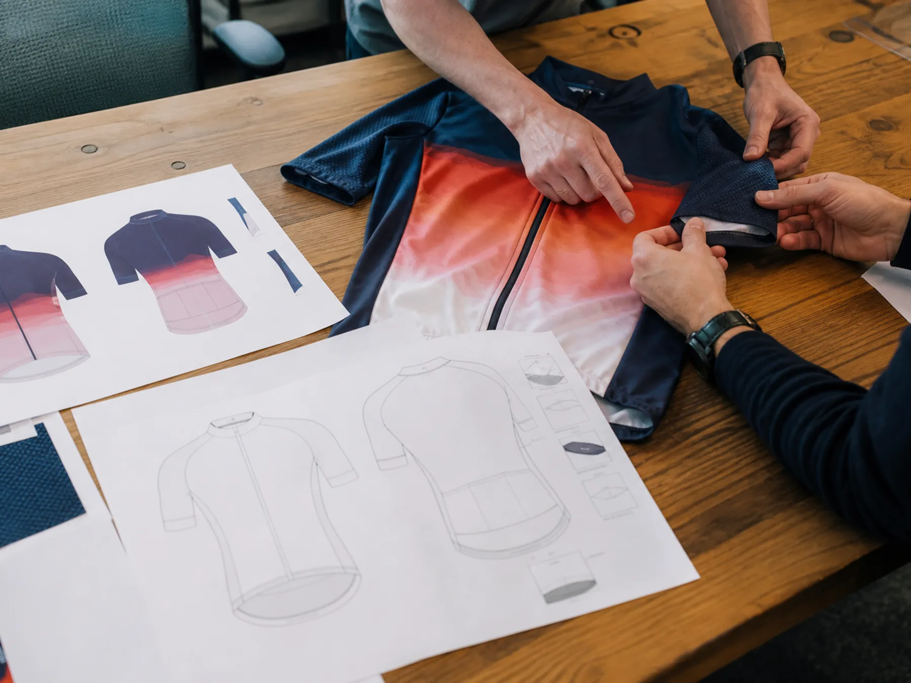 Design file compared piece by piece against the physical sample before sign-off