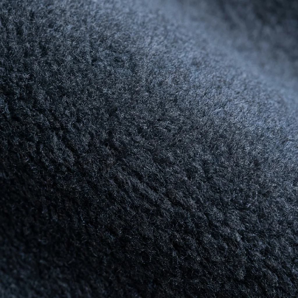 Close-up macro texture of thermal brushed-fleece fabric showing soft raised napped surface