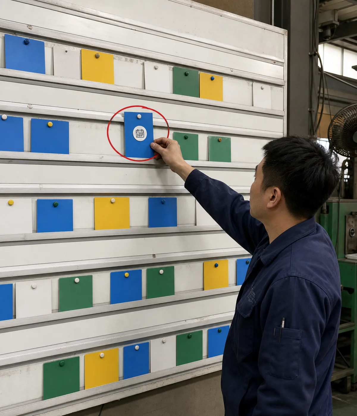 Production scheduling board showing a rush timeline locked in before sample sign-off for a fixed event date
