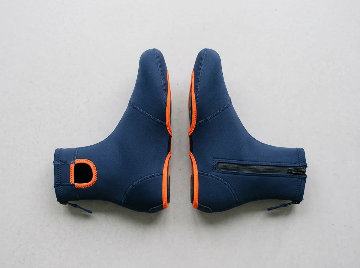 Pair of custom cycling shoe covers (overshoes), neoprene fabric