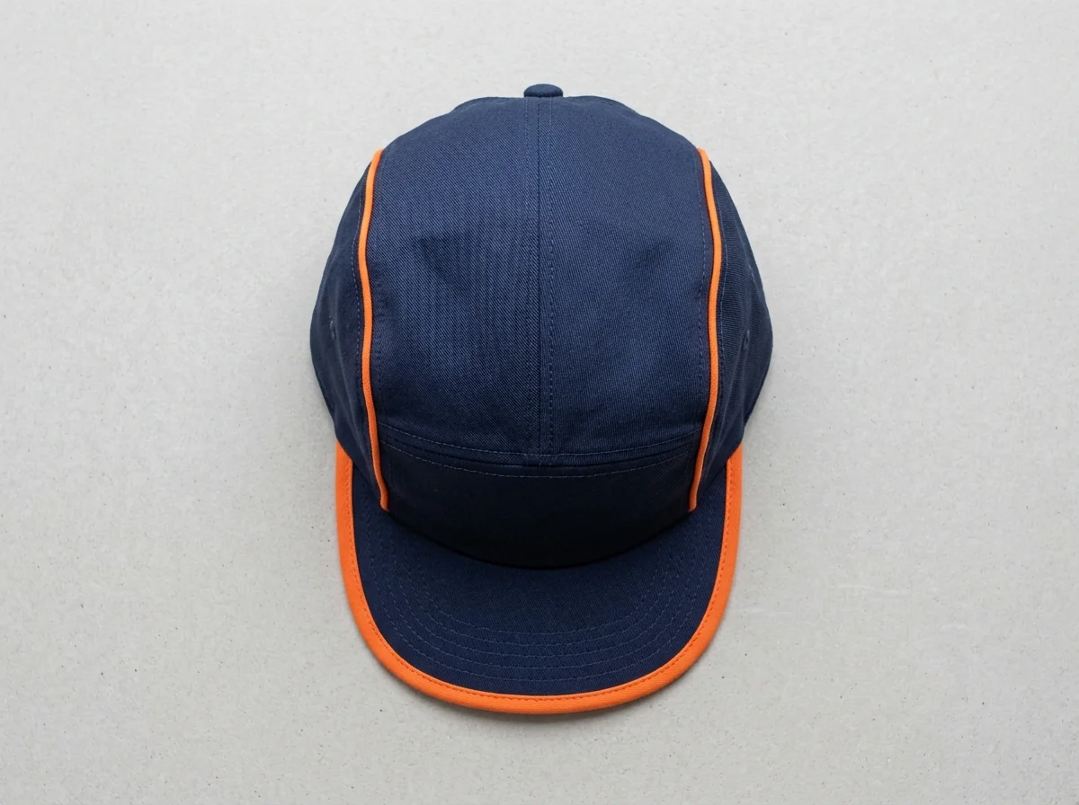 Classic 5-panel cycling cap with short brim