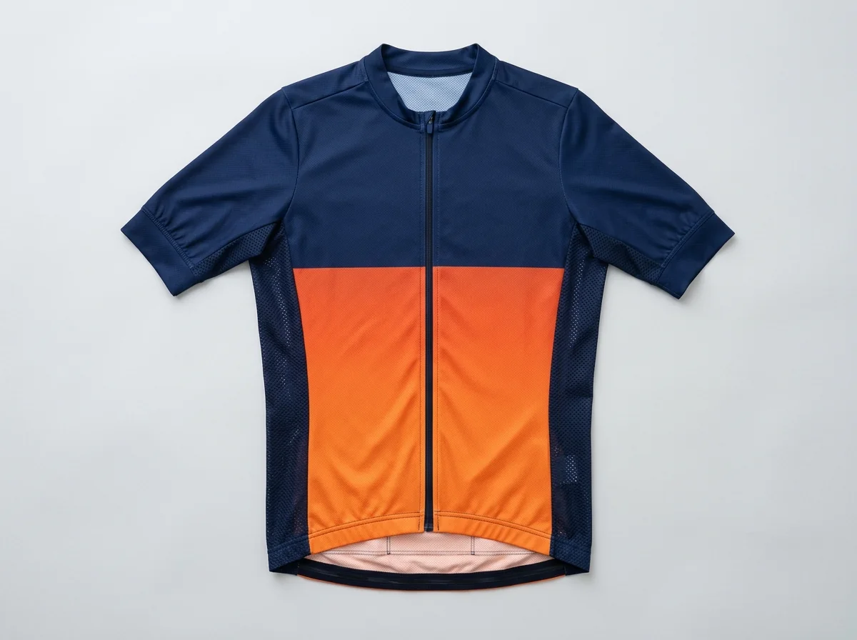 Custom cycling jersey, short-sleeve aero fit with color-blocked panel design