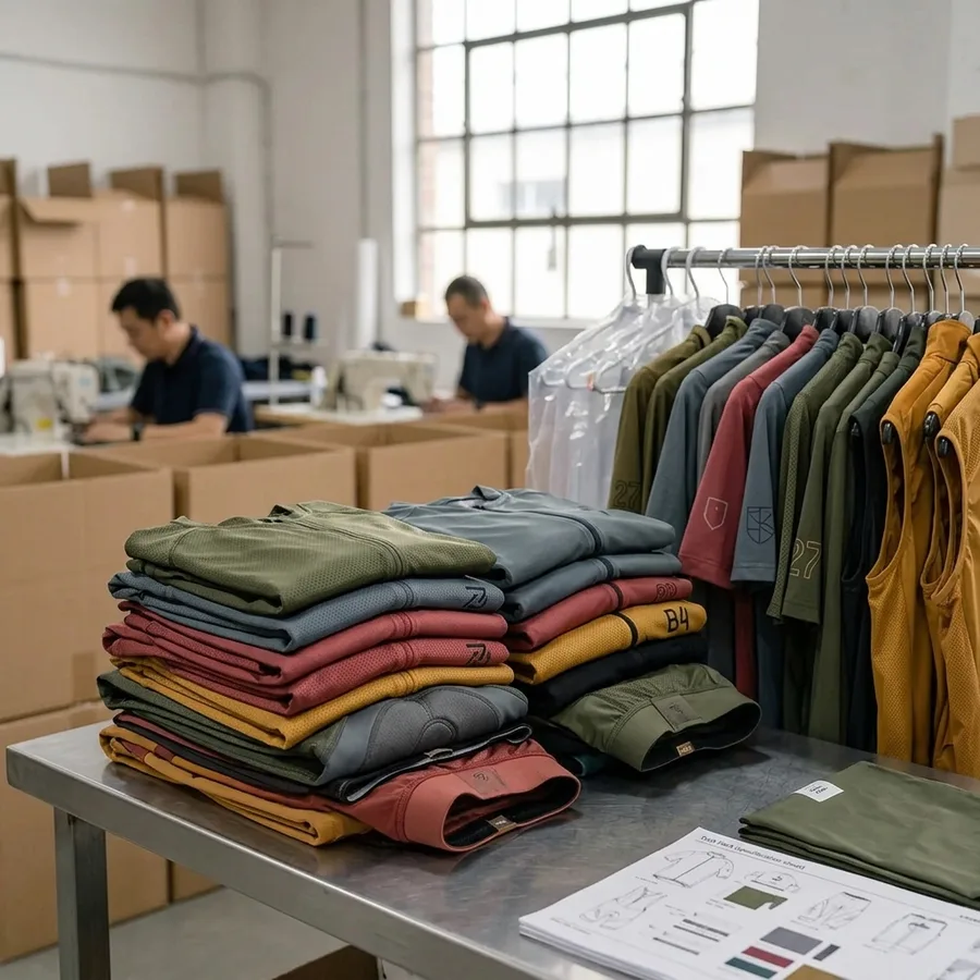 A folded clothing rack