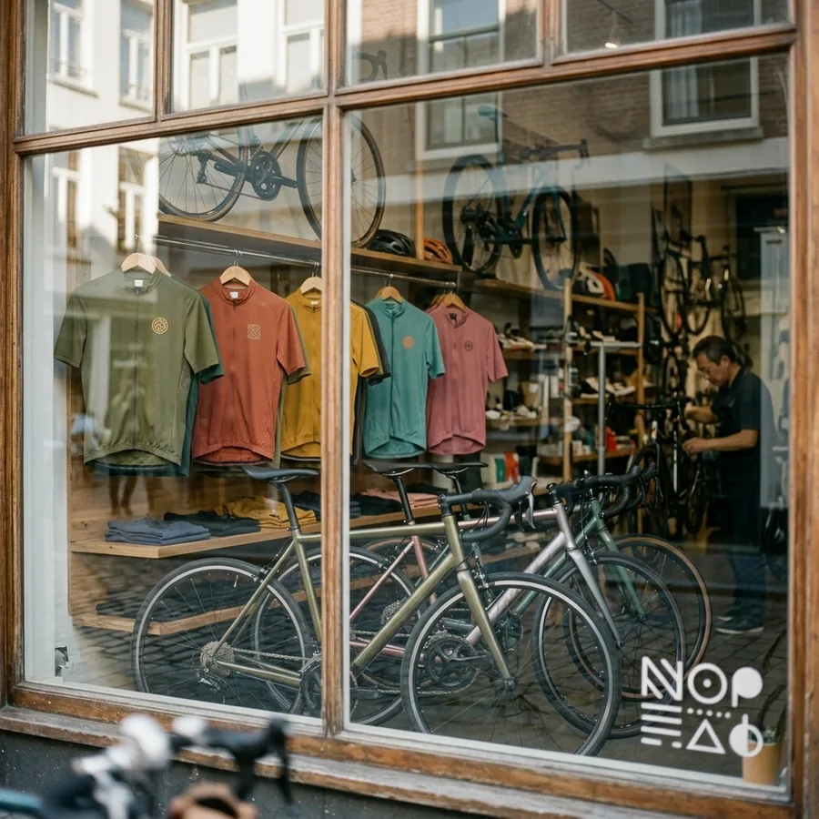 A bicycle shop storefront